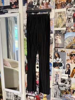 Maniere De Voir Black Pleated Wide-Leg Pants